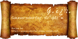 Gaunersdorfer Ádám névjegykártya
